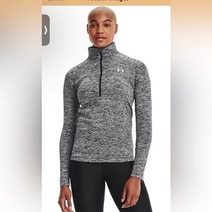 Under Armour Women’s Black Gray Half-Zip Pullover Heatgear Long Sleeve NWT, XS 🖤